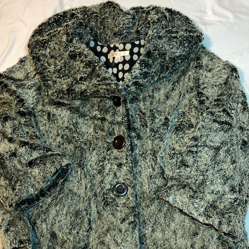 CAbi Gray Faux Fur Jacket